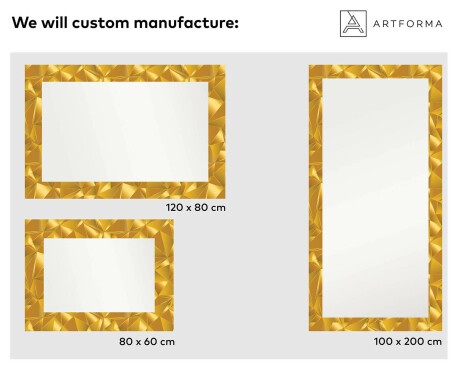 Tagantjärele valgustatud dekoratiivne peegel koridori jaoks - kuldsed kolmnurgad #2
