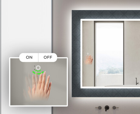 Tagantjärele valgustatud dekoratiivne peegel vannituppa - Elegantne #4