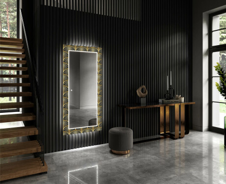 Tagantjärele valgustatud dekoratiivne peegel saali - Art Deco #2