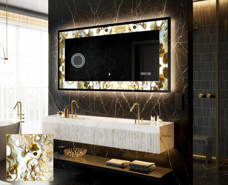 Backlit Decorative Mirror - Kuldsed triibud