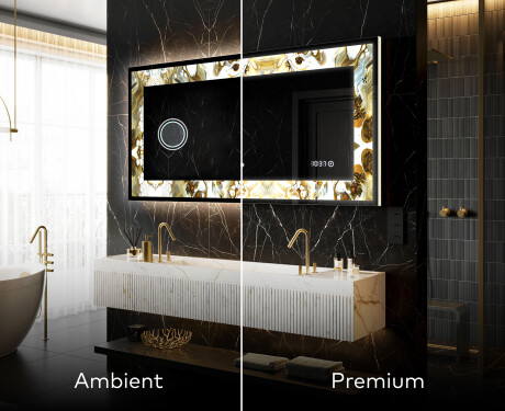 Backlit Decorative Mirror - Kuldsed triibud