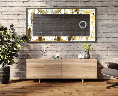 Backlit Decorative Mirror - Kuldsed triibud #4
