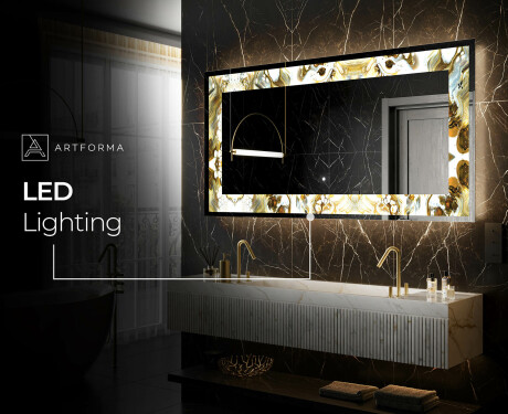 Backlit Decorative Mirror - Kuldsed triibud #9