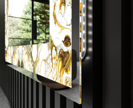 Backlit Decorative Mirror - Kuldsed triibud #3
