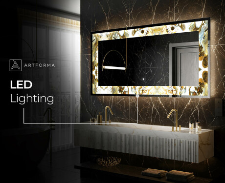 Backlit Decorative Mirror - Kuldsed triibud #6