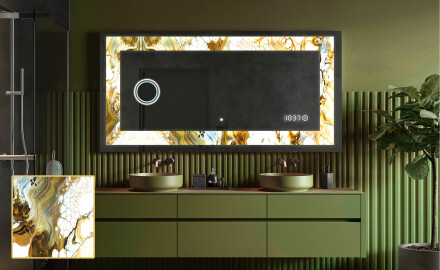 Backlit Decorative Mirror - Kuldsed triibud