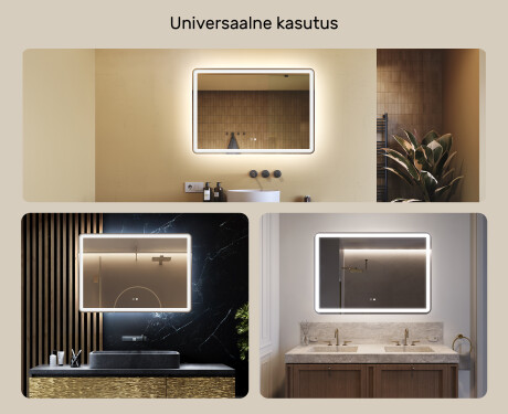 Disaineri taustavalgustusega LED-vannitoa peegel 100x70cm kahe värvi, puutetundliku lüliti, Demister, Bluetooth-kõlariga - L141 #2