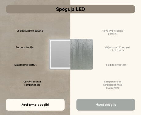 Disaineri taustavalgustusega LED-vannitoa peegel 100x70cm kahe värvi, puutetundliku lüliti, Demister, Bluetooth-kõlariga - L141 #7