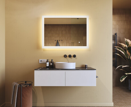 Valgustatud ristkülikukujuline vannitoa peegel 100x70cm Dual color, Touch Switch #8