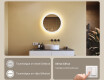 Ümmargune LED-valgustusega vannitoa peegel 60cm, Dual color, Touch Switch, Demister #4
