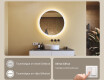 Ümmargune LED-valgustusega vannitoa peegel 80cm, Dual color, Touch Switch, Demister #4
