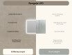 Valgustusega ristkülikukujuline vannitoa peegel 100x70cm Dual color, Touch Switch, Demister #7