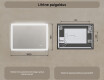 Valgustusega ristkülikukujuline vannitoa peegel 100x70cm Dual color, Touch Switch, Demister #8