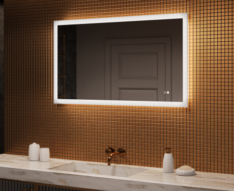 Ristkülikukujuline taustavalgustusega vannitoa peegel 120x70cm, Dual color, Touch Switch, Demister