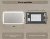 Ristkülikukujuline taustavalgustusega vannitoa peegel 120x70cm, Dual color, Touch Switch, Demister #8