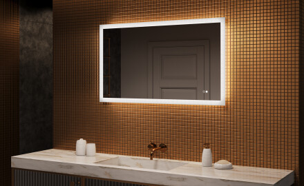 Ristkülikukujuline taustavalgustusega vannitoa peegel 120x70cm, Dual color, Touch Switch, Demister
