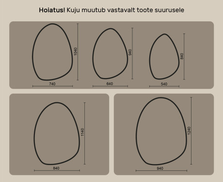 Ebaühtlane peegel valgustusega, 64×94 cm, kahevärviline, puute‑lüliti, soojendusmatt #10