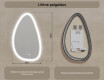 Ebaühtlane peegel valgustusega, 64×104 cm, kahevärviline, puute‑lüliti, soojendusmatt #8