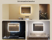 Ristkülikukujuline LED-vannitoapeegel 80x60/60x80 cm Dual Color funktsiooni, puutelüliti ja soojendusmatiga #2