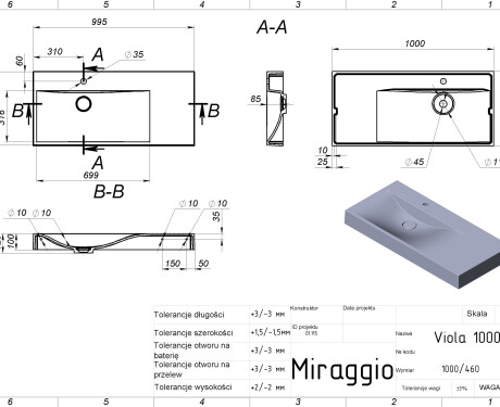 VIOLA 1000 L MATT pesuvalamu