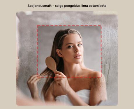 Ebaühtlane peegel valgustusega, 114×84 cm, kahevärviline, puute‑lüliti, soojendusmatt #5