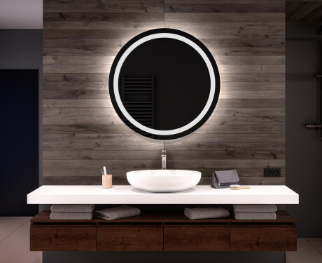 Ümmargune taustavalgustusega LED-vannitoa peegel L33