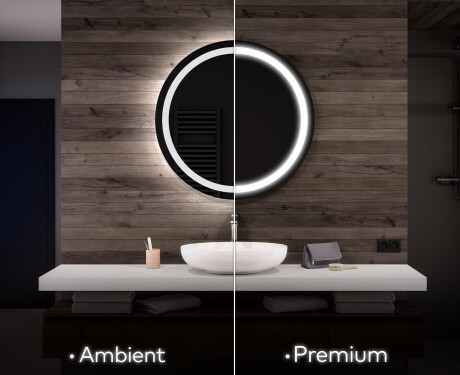 Ümmargune taustavalgustusega LED-vannitoa peegel L33
