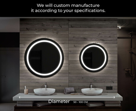 Ümmargune taustavalgustusega LED-vannitoa peegel L33 #6