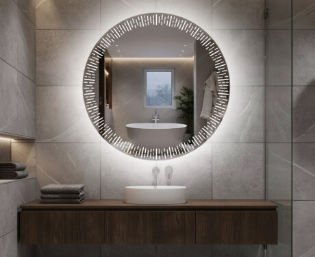 Ümmargune taustavalgustusega LED vannitoa peegel L35