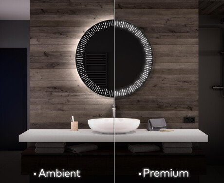 Ümmargune taustavalgustusega LED vannitoa peegel L35