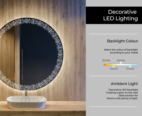Ümmargune taustavalgustusega LED vannitoa peegel L35 #4