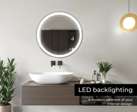 Ümmargune taustavalgustusega LED-vannitoa peegel L76 #5