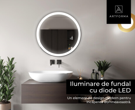 Ümmargune taustavalgustusega LED-vannitoa peegel L76 #4