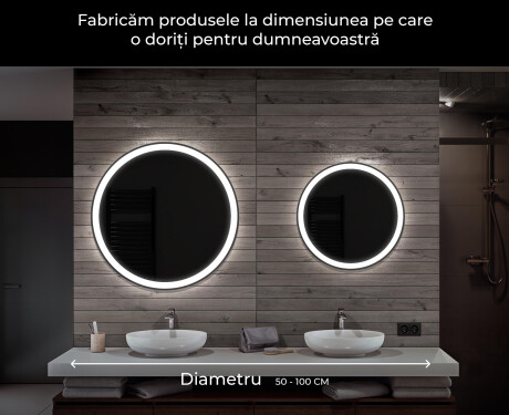 Ümmargune taustavalgustusega LED-vannitoa peegel L76 #5