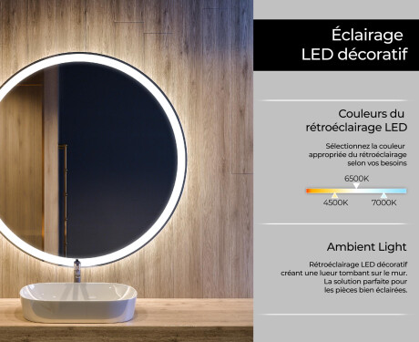 Ümmargune taustavalgustusega LED-vannitoa peegel L76 #8