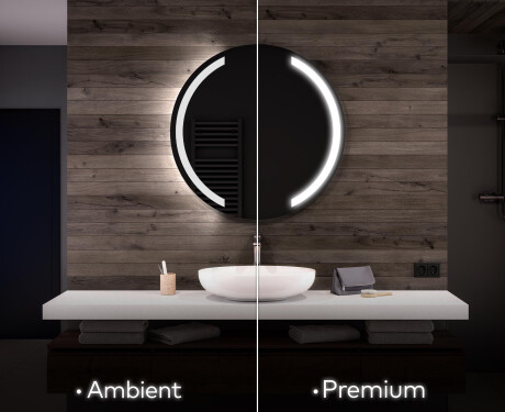 Ümmargune taustavalgustusega LED-vannitoa peegel L97