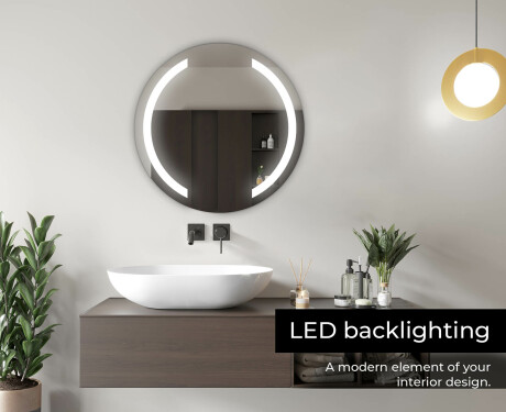 Ümmargune taustavalgustusega LED-vannitoa peegel L97 #4