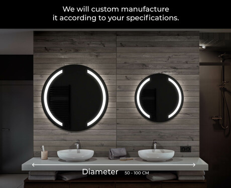 Ümmargune taustavalgustusega LED-vannitoa peegel L97 #5