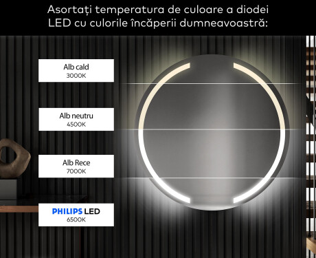 Ümmargune taustavalgustusega LED-vannitoa peegel L97 #3