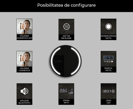 Ümmargune taustavalgustusega LED-vannitoa peegel L97 #4
