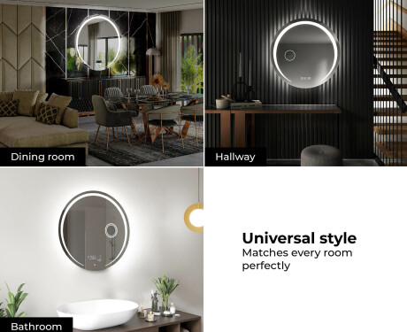 Ümmargune taustavalgustusega LED-vannitoa peegel L98 #8