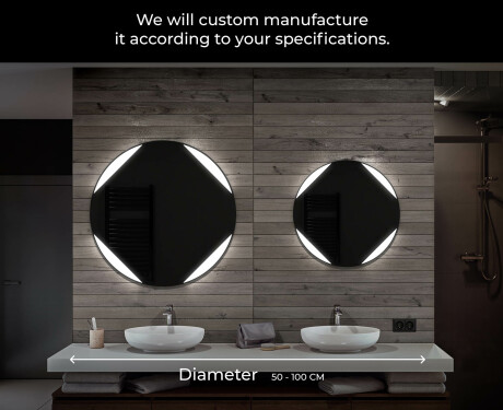 Ümmargune LED-vannitoa peegel L114 Ümmargune LED-vannitoa peegel L114 #6