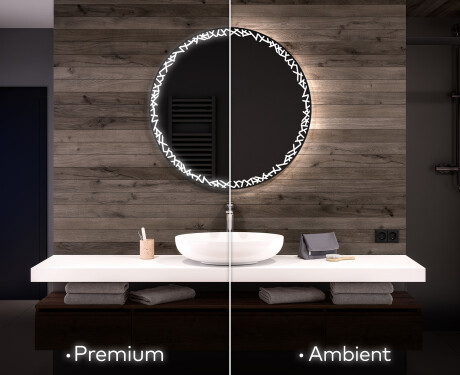 Ümmargune taustavalgustusega LED-vannitoa peegel L115