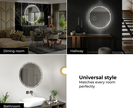 Ümmargune taustavalgustusega LED-vannitoa peegel L115 #9
