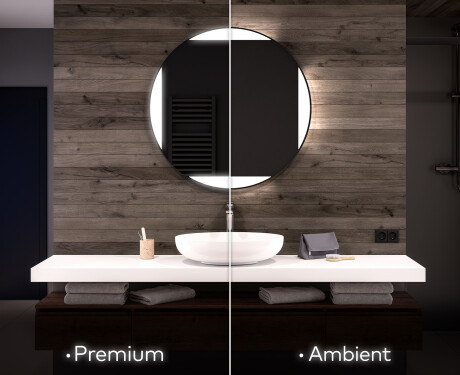 Ümmargune taustavalgustusega LED-vannitoa peegel L116