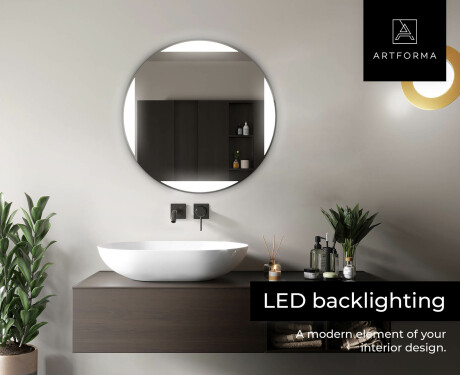 Ümmargune taustavalgustusega LED-vannitoa peegel L116 #5