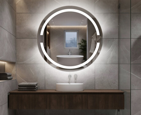 Ümmargune taustavalgustusega LED-vannitoa peegel L118
