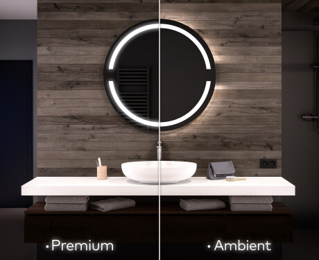 Ümmargune taustavalgustusega LED-vannitoa peegel L118