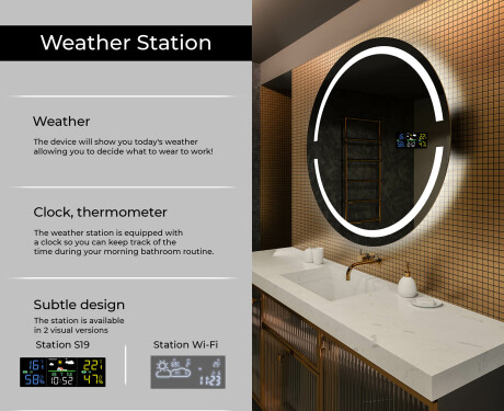 Ümmargune taustavalgustusega LED-vannitoa peegel L118 #2
