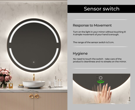 Ümmargune taustavalgustusega LED-vannitoa peegel L118 #6